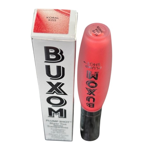 Buxom NIB Plump Shot Sheer Tint Collagen Infused Lip Serum Koral Kiss - Picture 6 of 6